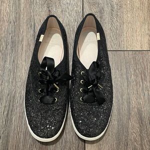 Kate Spade Black Glitter Sneakers